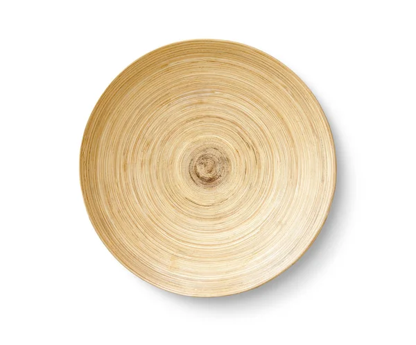 Wooden plate isolated — Stock Photo, Image