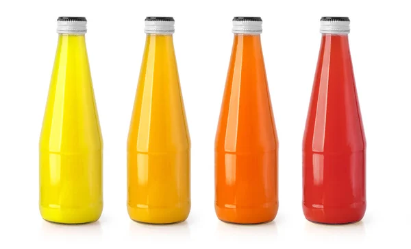 Jus d'orange glazen fles. Geïsoleerd — Stockfoto