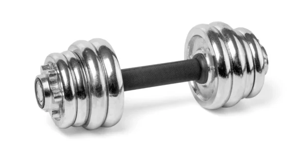 Silver fitness weights — Stock Photo, Image