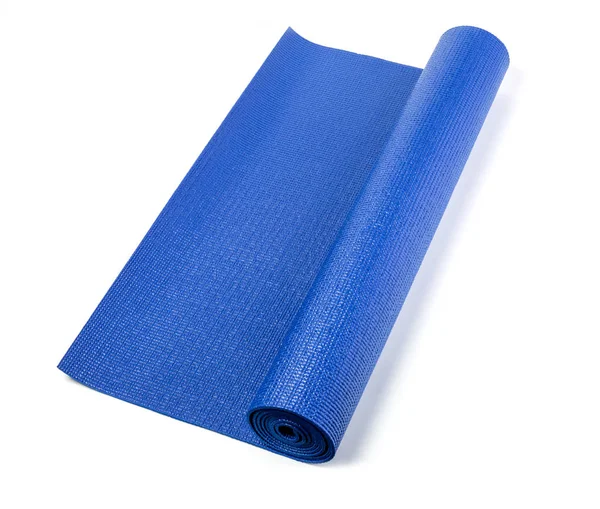 Kék jóga szőnyeg — Stock Fotó