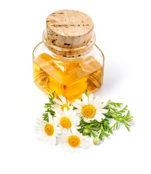 Cam şişe içinde Camomile yağı