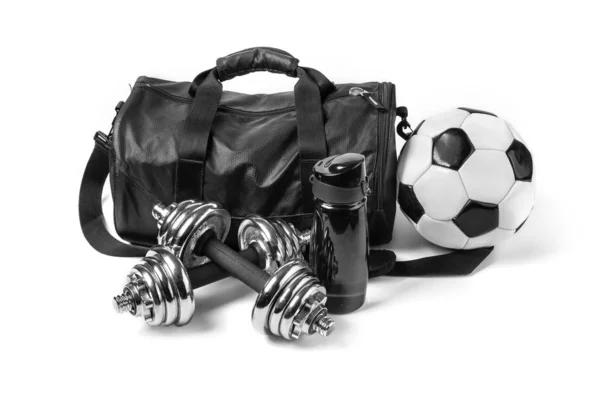 스포츠 장비가 들어 있는 스포츠 가방 — 스톡 사진