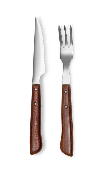 Fork, knife  isolated on white — Stock Photo, Image