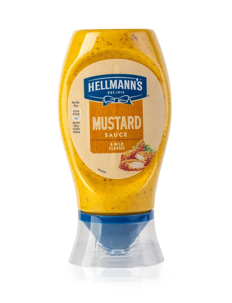 Fles "Hellmann's" mosterd — Stockfoto