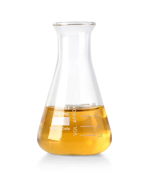 Flask with yellow liquid — Stock Photo, Image