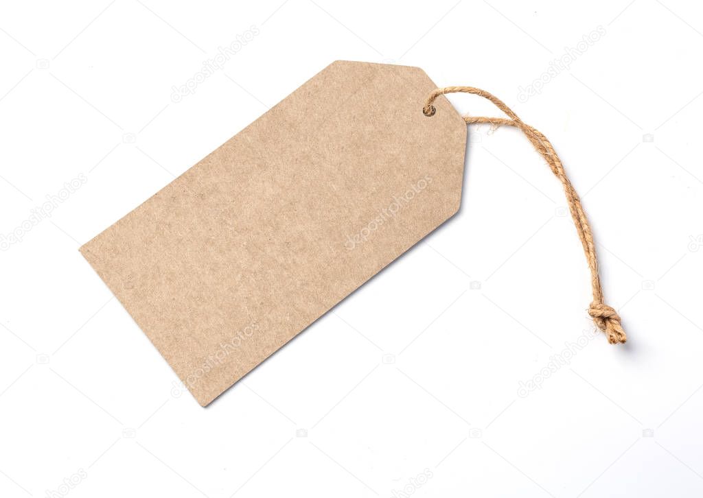 Blank brown cardboard price tag 
