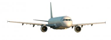 uçak üzerinde beyaz izole