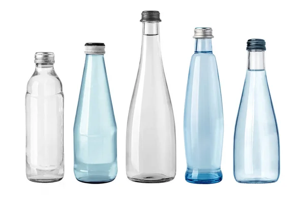 Su bardağı şişe izole — Stok fotoğraf