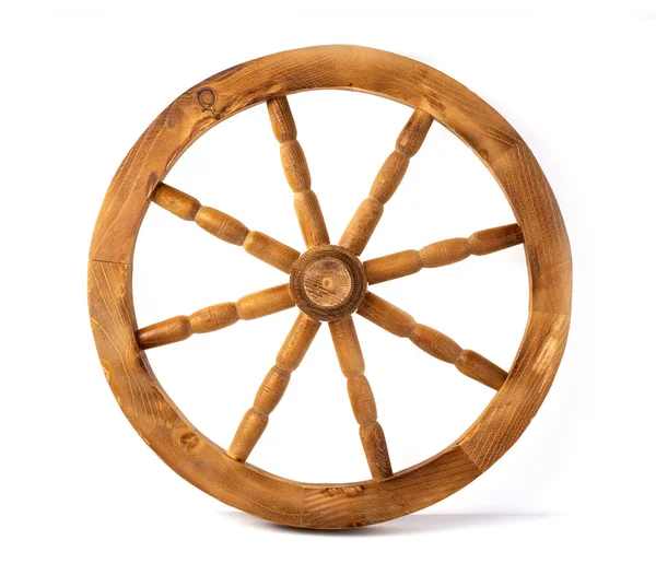 Wooden wheel isolated — Stock Photo, Image