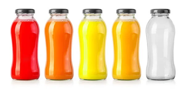 Sinaasappelsap en lege flessen — Stockfoto