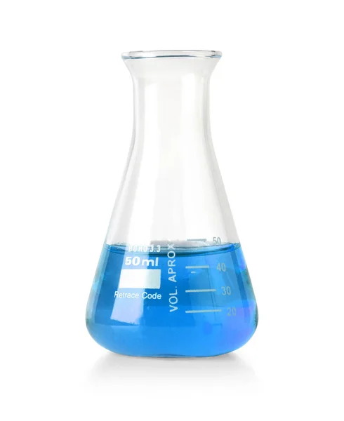 Flask with blue liquid — Stock Photo, Image