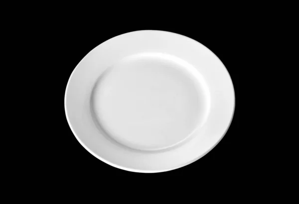 White plate on black — Stock Photo, Image
