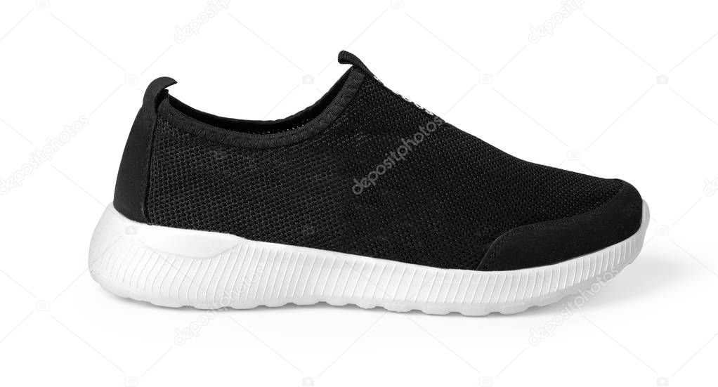black sport shoes isolated