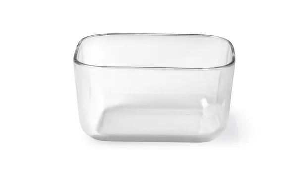 Glass Food Container Isolated White Background Clipping Path — Stock Photo, Image