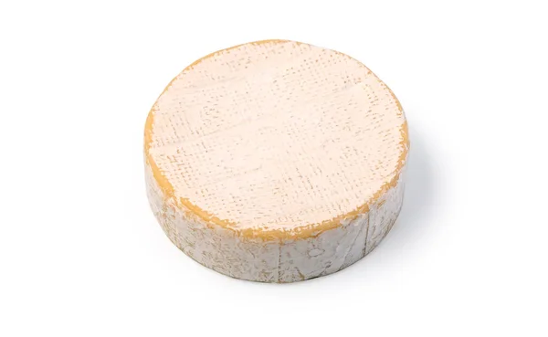 Queijo Brie Isolado Fundo Branco Vista Superior Caminho Recorte — Fotografia de Stock