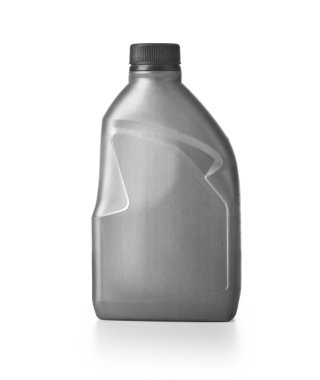 Makine yağlı teneke kutu kırpma yolu olan beyaza izole edilmiş.