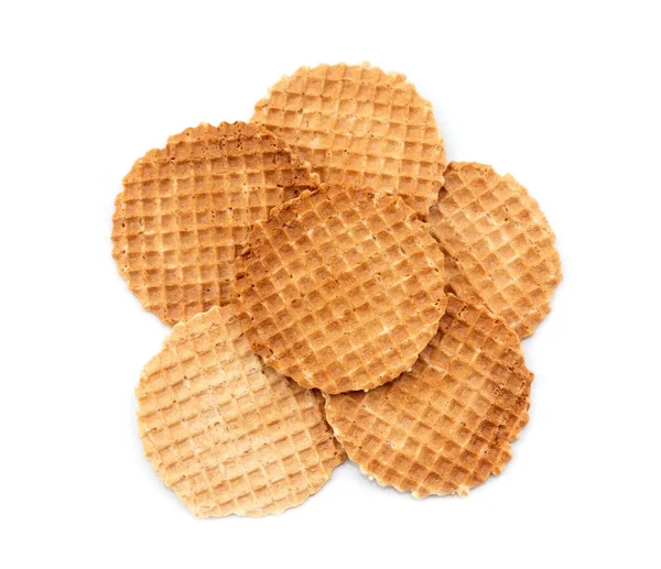 Galletas Gofre Mantequilla Sobre Fondo Blanco — Foto de Stock