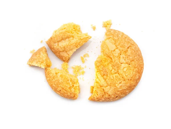 Máslové Sušenky Izolované Bílém Pozadí — Stock fotografie