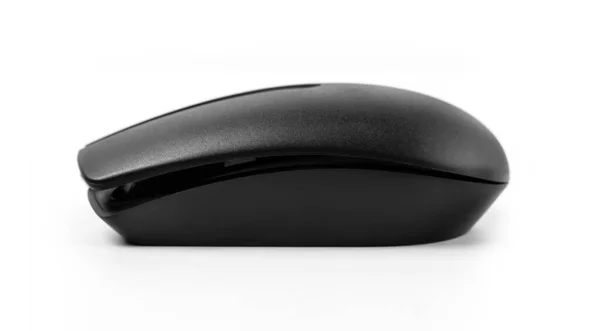 Black Modern Wireless Mouse White Background — Stock Photo, Image