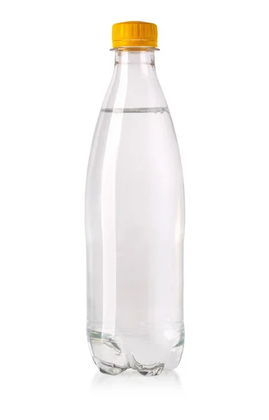 Garrafa Plástico Bebida Energia Fundo Branco Com Caminho Recorte — Fotografia de Stock