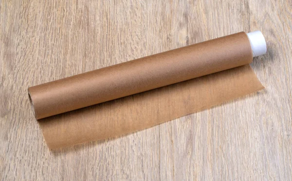 Roll Sütőpapír Fából Készült Háttér — Stock Fotó