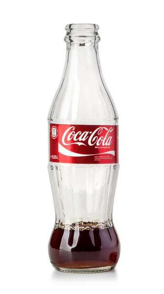 Chisinau Moldova March 2016 Empty Glass Bottle Coca Cola Isolated — Stock Photo, Image