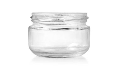 Boş cam kavanoz kırpma yolu ile beyaz arkaplan izole