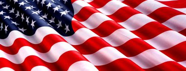 Güzel sallanan yıldız ve çizgili Amerikan bayrağı