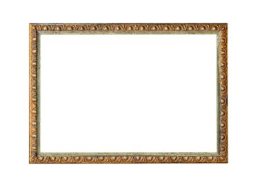 Eski çerçeve, ahşap çerçeve beyaz zemin üzerinde resim veya resim izole