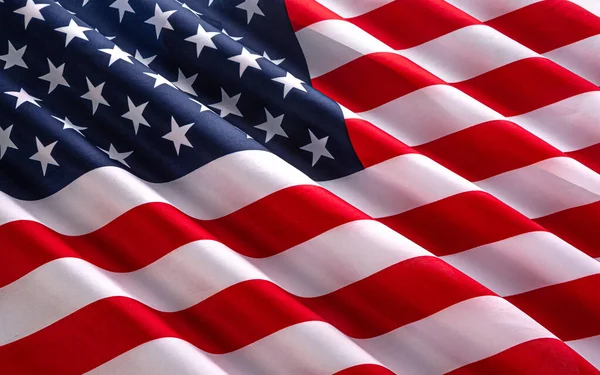 Estrela Acenando Lindamente Bandeira Americana Listrada — Fotografia de Stock