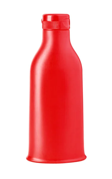 Fles Ketchup Geïsoleerd Witte Achtergrond Met Knippad — Stockfoto
