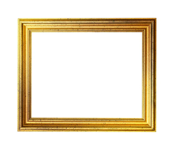 Cornice Oro Cornice Legno Pittura Immagine Sfondo Bianco Isolata — Foto Stock