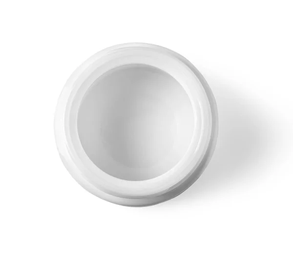 Top View White Jar White Background Clipping Path — Stock Photo, Image