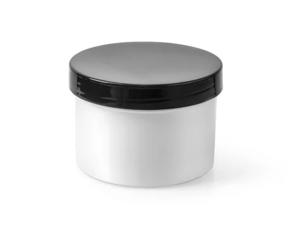 Embalagem Creme Plástico Branco Isolado Fundo Branco Simular Com Caminho — Fotografia de Stock