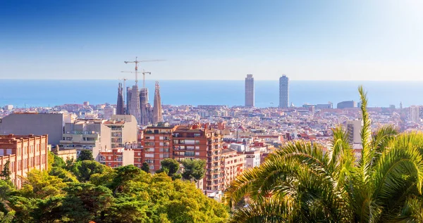 Barselona, İspanya 18 Aralık 2019: Barselona panoramik görünümü