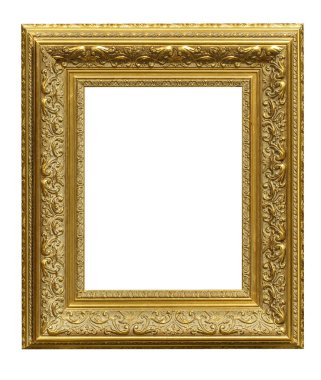 Çeşitli tasarım projelerine kusursuz entegrasyon için şeffaf bir arkaplan içeren karmaşık detaylara sahip zarif altın çerçeve
