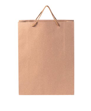 Kraft kağıt alışveriş çantası şeffaf arka planda izole, modeller ve tasarımlar için mükemmel