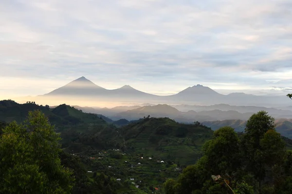 Volcanoes Border Uganda Rwanda Democratic Republic Congo Royalty Free Stock Images