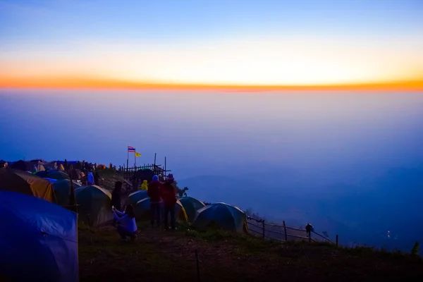 Sonnenaufgang Über Den Bergen Thailand — Stockfoto