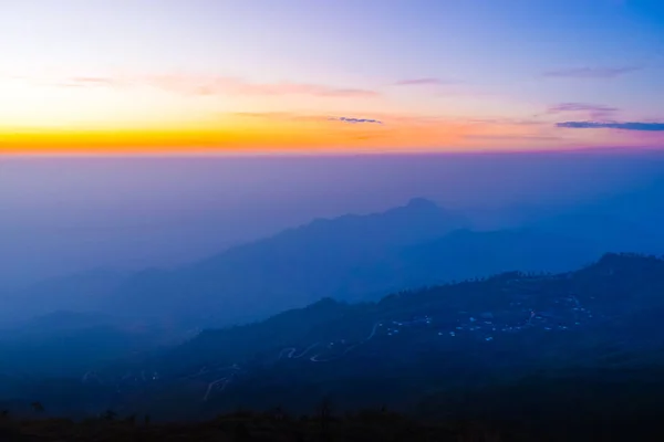 Sonnenaufgang Über Den Bergen Thailand — Stockfoto