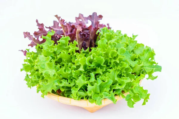 Tigela Salada Vegetal Isolada Fundo Branco — Fotografia de Stock