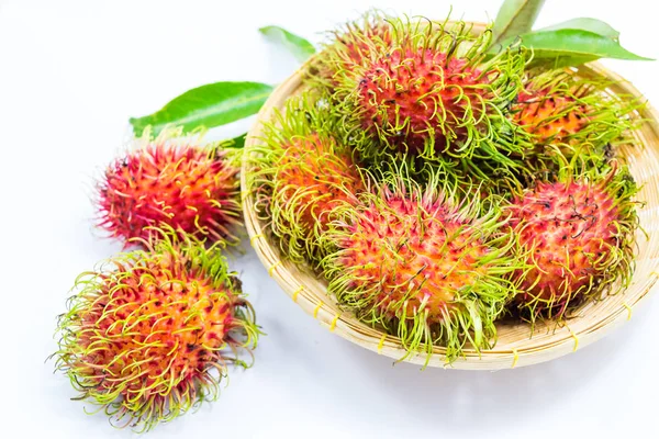 RAMBUTAN gyümölcs a fehér — Stock Fotó