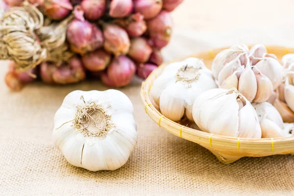 Garlic and shallot — Stock Photo, Image