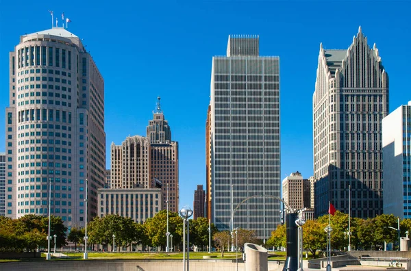 Mix Old New Buildings Detroit — Stock Photo, Image