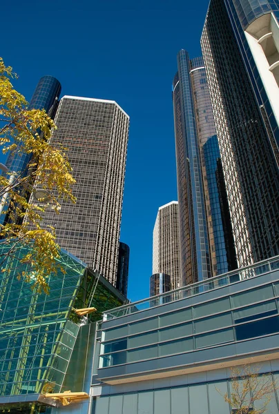 Detroits Ikoniska Ren Cen Komplex Byggnad Downtown — Stockfoto