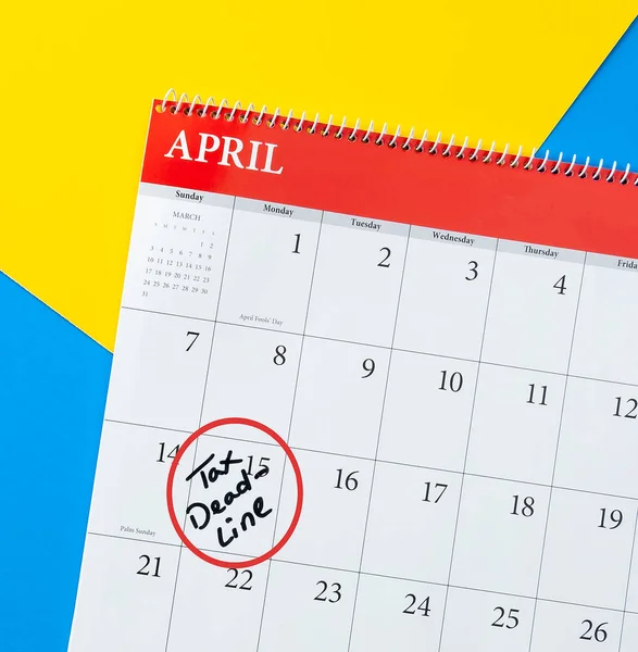 Colorful calendar with tax deadline highlighted