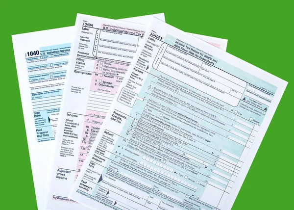 Variety of tax forms for filing calculations