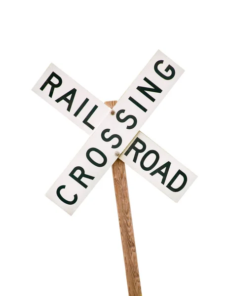 Señal de cruce de ferrocarril aislada —  Fotos de Stock