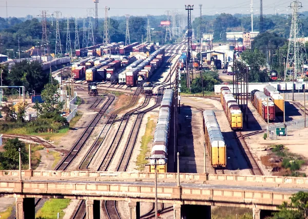 Grote Detroit area Railroad Yard — Stockfoto