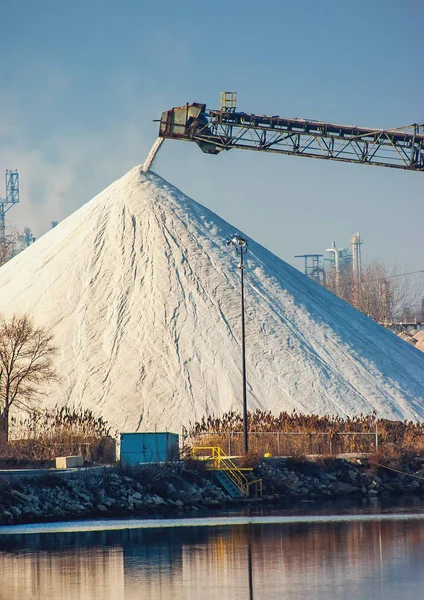 Rock Salt Detroit River Shipping — Stock Photo, Image